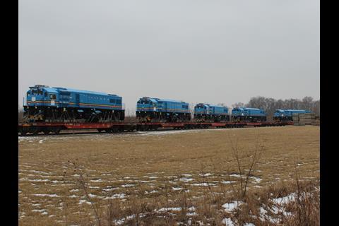 The GT38AC locomotives are expected to arrive in Pointe-Noire by the end of March.